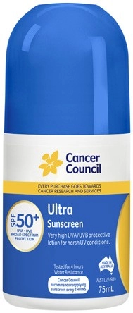 Cancer Council Ultra Sunscreen Roll On SPF50+ 75mL^