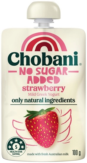 Chobani No Sugar Added Greek Yogurt Pouch 100g