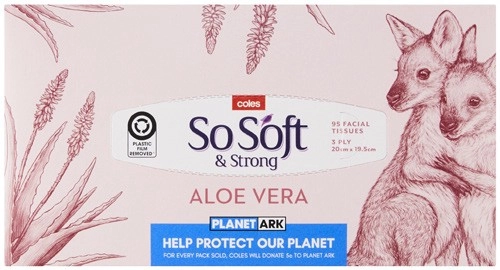 Coles 3-Ply So Soft & Strong Facial Tissues 95 Pack