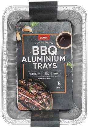 Coles BBQ Aluminium Trays 5 Pack