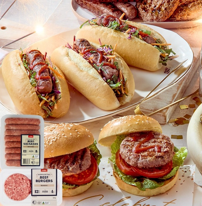 Coles Classic Burgers or Sausages 400g-550g