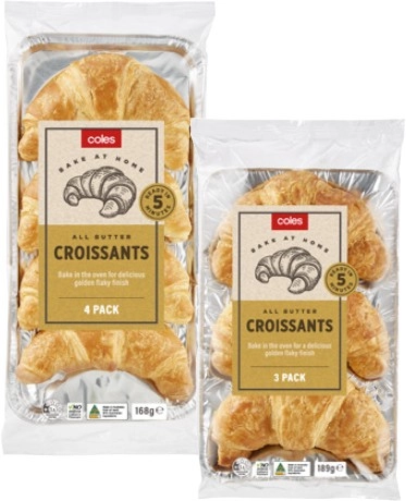 Coles Croissants 3 Pack or 4 Pack