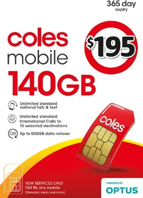 Coles Mobile $195 SIM