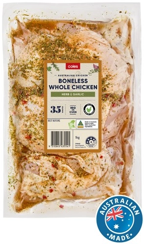 Coles RSPCA Approved Chicken Boneless Herb & Garlic 1kg