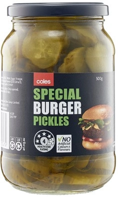 Coles Special Burger Pickles 500g