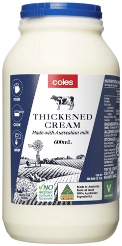 Coles Thickened Cream 600mL