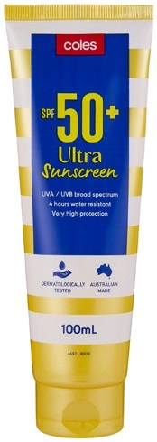 Coles Ultra Sunscreen Tube SPF50+ 100mL^