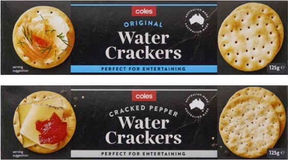 Coles Water Crackers 125g