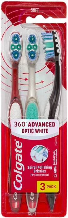 Colgate 360 Degree Optic White Soft Toothbrush 3 Pack