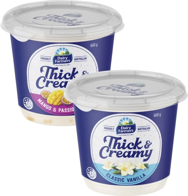 Dairy Farmers Thick & Creamy Yoghurt 550g-600g