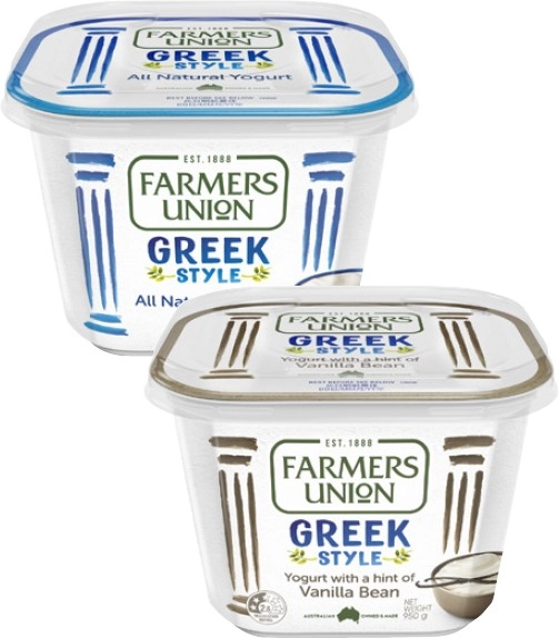 Farmers Union Greek Style Yoghurt 950g-1kg