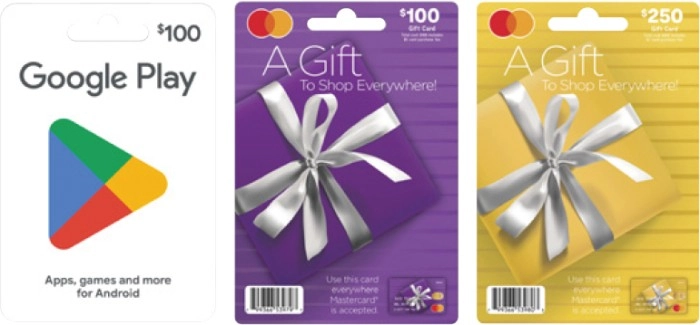 Flybuys 2,000 Points on $100 Google Play Gift Cards, $100 and $250 Coles Mastercard Gift Cards