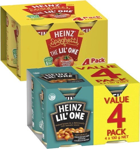 Heinz Baked Beanz or Spaghetti 4x130g