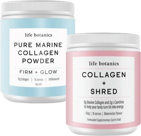 Life Botanics Pure Marine Collagen Unflavoured Powder or Collagen + Shred Powder 150g^^