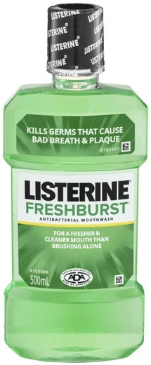 Listerine Freshburst or Freshburst Zero Mouthwash 500mL