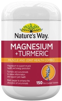 Nature's Way Magnesium + Turmeric Tablets 150 Pack