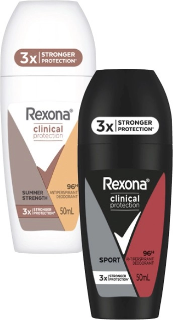 Rexona Clinical Protection Antiperspirant Roll On Deodorant 50mL