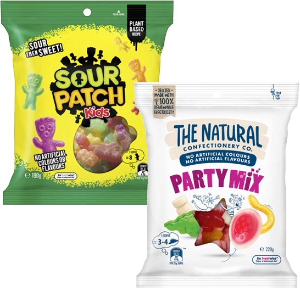 The Natural Confectionery Co. 130g-230g or Sour Patch 190g