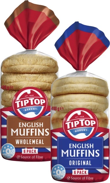 Tip Top English Muffins 6 Pack 400g