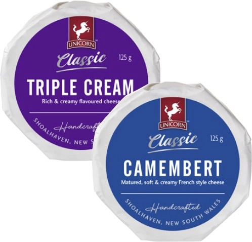 Unicorn Classic Camembert or Brie 125g