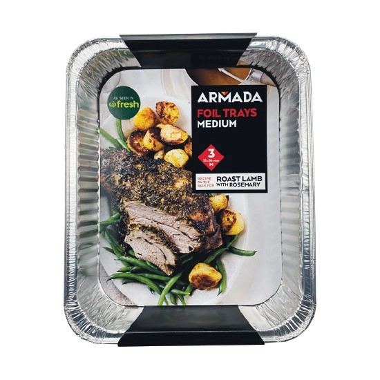 Armada BBQ Foil Trays Medium Pk 3