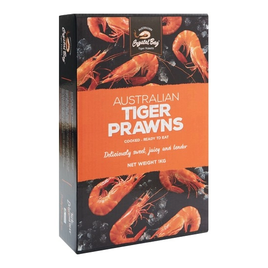 Australian Crystal Bay Tiger Prawns 1 kg – From the Seafood Freezer