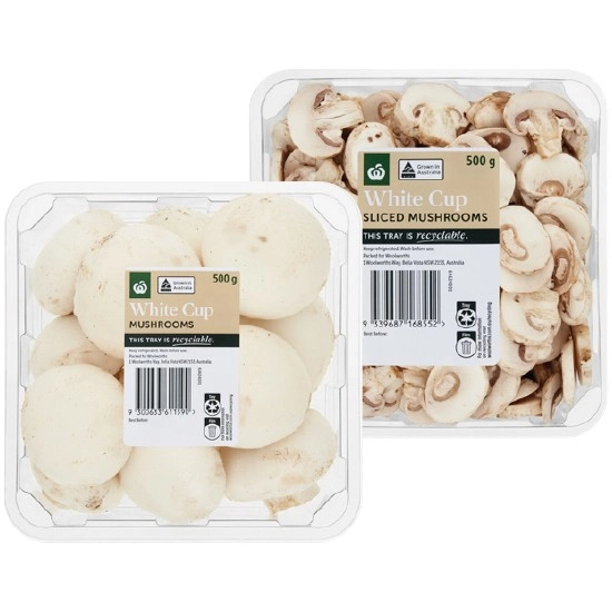 Australian Cup or Sliced Mushrooms 500g Pack