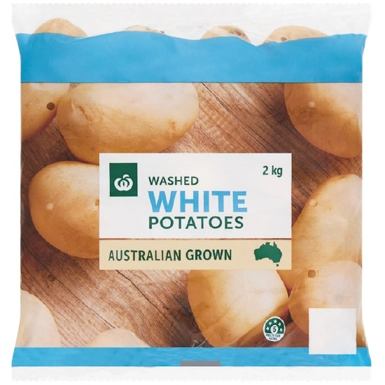 Australian Washed White Potatoes 2 kg Pack