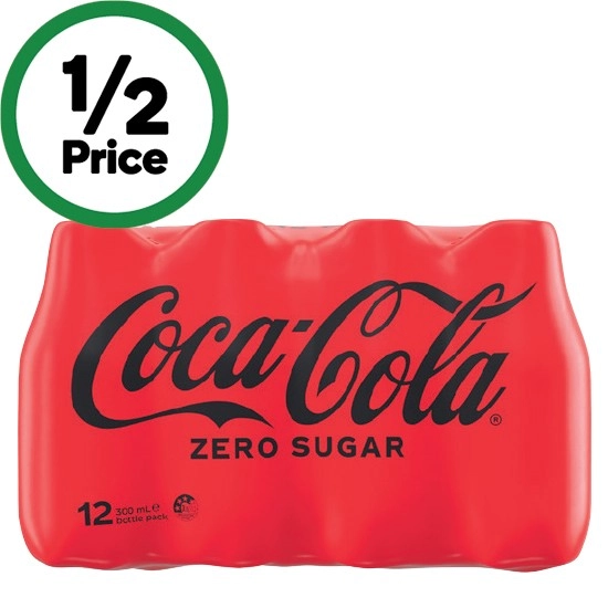 Coca-Cola Classic or Zero Sugar, Fanta Zero Sugar, Sprite Zero Sugar or Coke Vanilla Zero Sugar Soft Drink Varieties 12 x 300ml