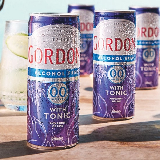 Gordon’s Alcohol Free & Tonic Cans 4 x 250ml