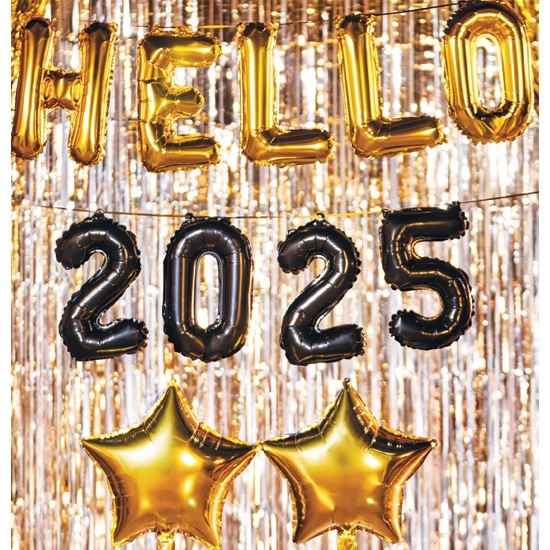 Hello 2025 Balloons – Assorted Colours