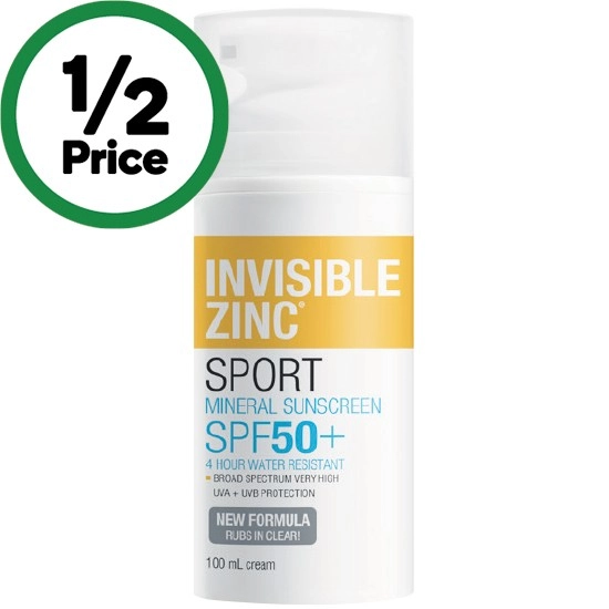 Invisible Zinc Sport Mineral Sunscreen SPF50+ 100ml#