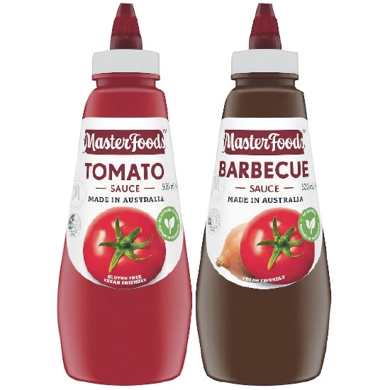 MasterFoods Tomato or Barbecue Sauce 475-500ml