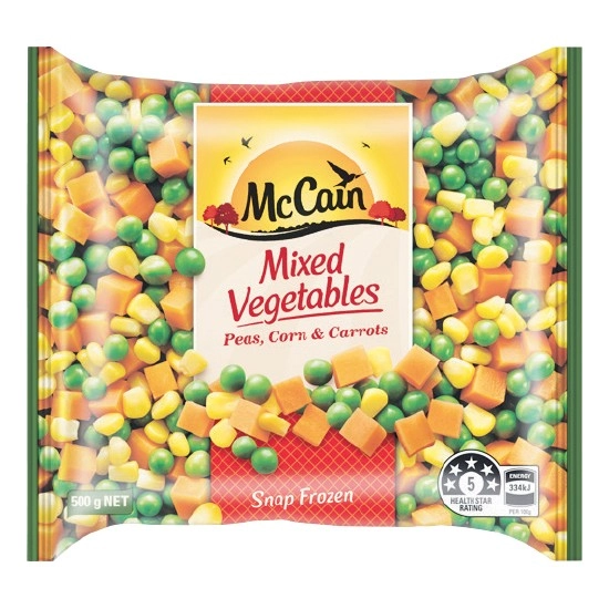 McCain Peas, Corn & Carrots 500g – From the Freezer