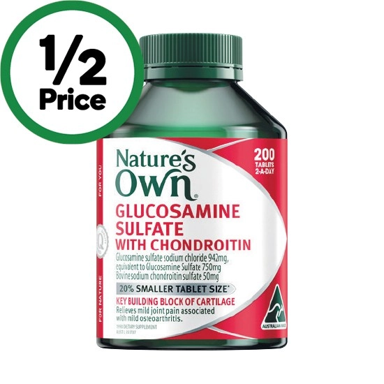 Nature’s Own Glucosamine Sulfate & Chondroitin Tablets Pk 200#