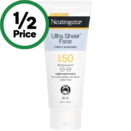 Neutrogena Ultra Sheer Face Lotion Sunscreen SPF50 88ml#