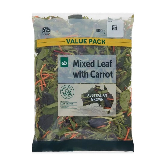 Woolworths Australian Baby Leaf Mix with Carrot 300g Pack