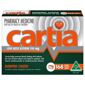 Cartia Low Dose Aspirin 100mg 168 Tablets