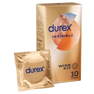 Durex Invisible Wide Fit Condoms 10 Pack