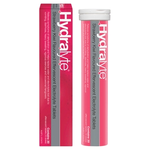 Hydralyte Strawberry Kiwi Flavoured Electrolyte 20 Effervescent Tablets