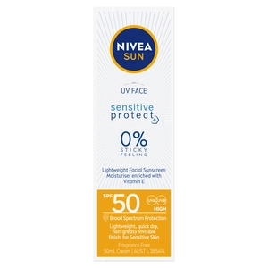 NIVEA Sun UV Face Sensitive Protect SPF50 Facial Sunscreen 50mL