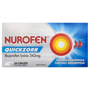 Nurofen Quickzorb Ibuprofen Lysine 342mg 24 Caplets