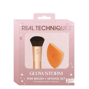 Real Techniques Glowstorm Mini Brush + Sponge Duo 2 Piece Set