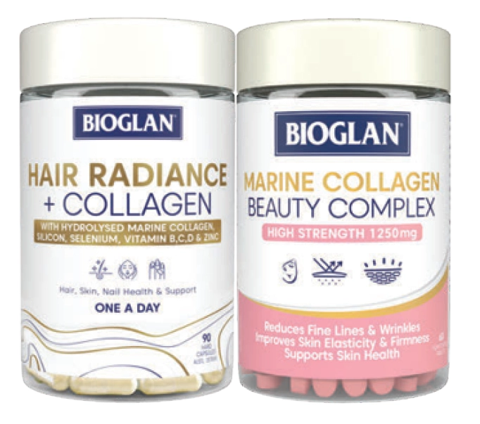 Bioglan Hair Radiance + Collagen 90 Capsules or Marine Collagen Beauty Complex 60 Tablets