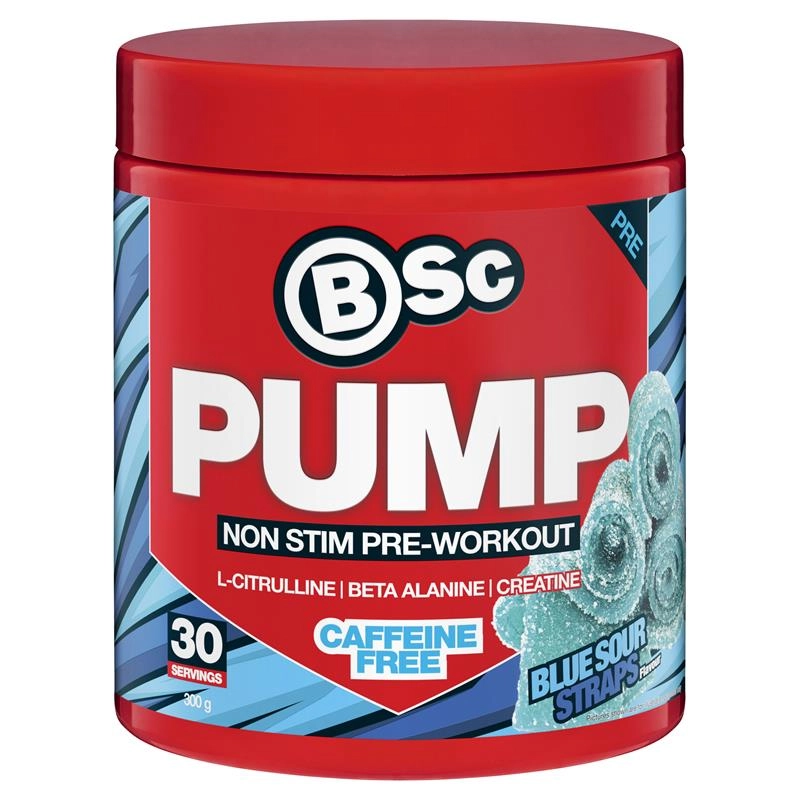 BSc Pump Non Stim Pre-Workout Blue Sour Straps 300g