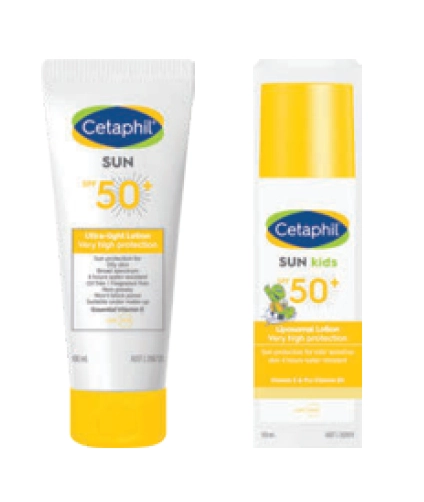 Cetaphil Sun SPF 50+ Ultra-Light Lotion 100ml or Kids Lotion 150ml