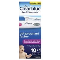 Clearblue Trying for Baby Kit (Digital Ovulation Test 10Pack & 1 Visual Early Pregnancy Test)