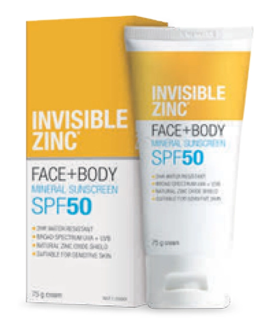 Invisible Zinc Face + Body SPF 50 75g