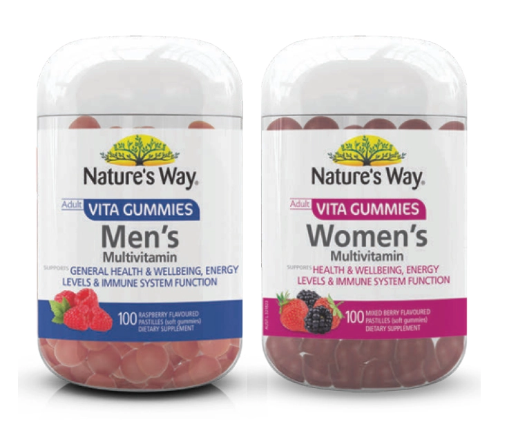 Nature’s Way Adult Vita Gummies Men’s or Women’s Multivitamin 100 Pastilles