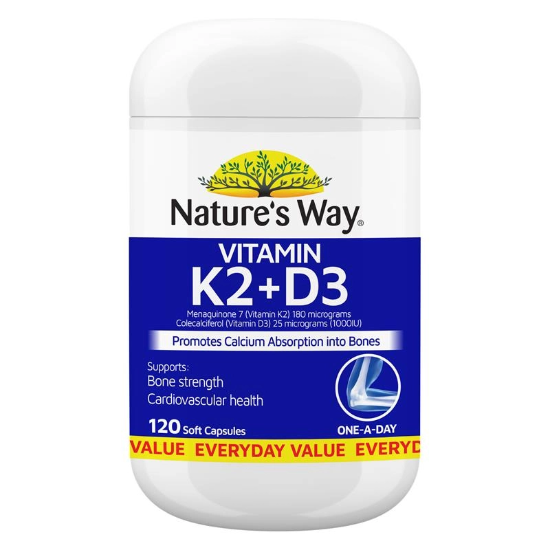 Nature’s Way Vitamin K2 + D3 120 Soft Capsules